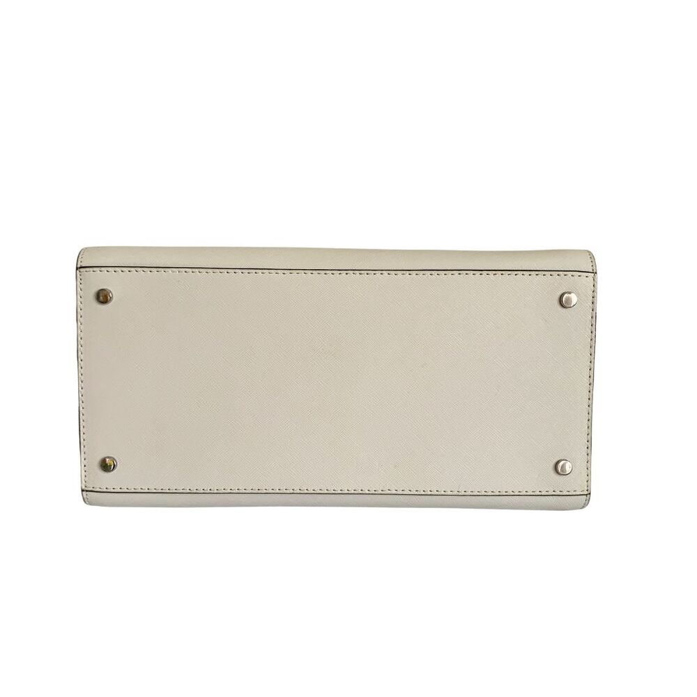 Kate Spade White Logo Leather Satchel / Crossbody Medium Silver-tone Hardware - Picture 8 of 11